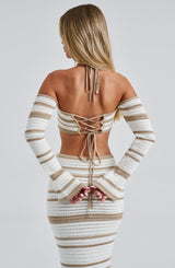 Georgia Top Beige/White