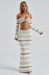 Georgia Top Beige/White