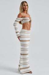 Georgia Top Beige/White