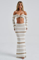 Georgia Top Beige/White