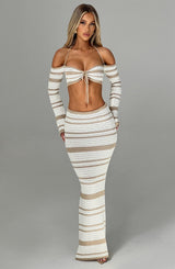 Georgia Top Beige/White