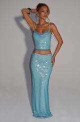Hali Maxi Skirt - Aqua