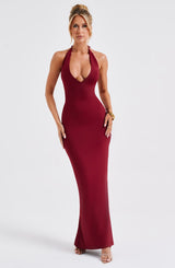 Abito Maxi Burgundy Elegante