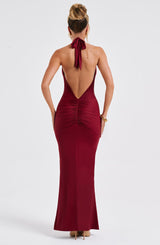 Abito Maxi Burgundy Elegante