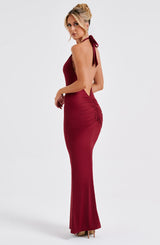 Abito Maxi Burgundy Elegante