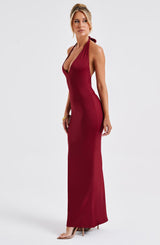 Abito Maxi Burgundy Elegante