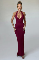 Abito Maxi Burgundy Elegante