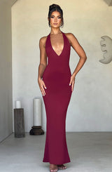Abito Maxi Burgundy Elegante