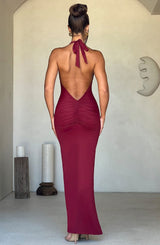 Abito Maxi Burgundy Elegante