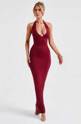Abito Maxi Burgundy Elegante