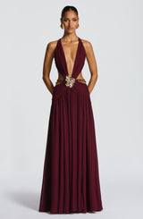 Essenza Maxi Dress - Cherry Lacquer