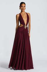 Essenza Maxi Dress - Cherry Lacquer