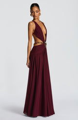 Essenza Maxi Dress - Cherry Lacquer