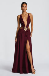 Essenza Maxi Dress - Cherry Lacquer