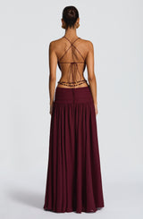 Essenza Maxi Dress - Cherry Lacquer