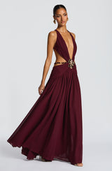 Essenza Maxi Dress - Cherry Lacquer