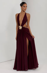Essenza Maxi Dress - Cherry Lacquer