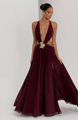 Essenza Maxi Dress - Cherry Lacquer