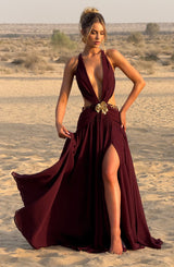 Essenza Maxi Dress - Cherry Lacquer
