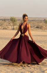 Essenza Maxi Dress - Cherry Lacquer