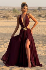 Essenza Maxi Dress - Cherry Lacquer