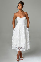 Vestito Ishani Midi Abito da Sera in Pizzo