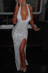 Abito Maxi in Pizzo Bianco