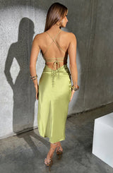 Abito MIDI Verde Sfogliato