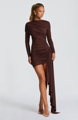 Jovanna Mini Dress - Plum Brown