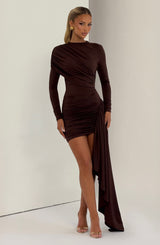 Jovanna Mini Dress - Plum Brown