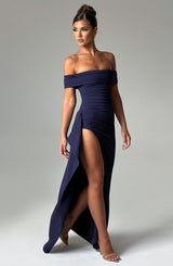 Abito Maxi Blu Navy Donna