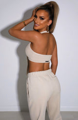 Kami Luxe Crop Top Beige