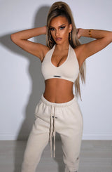 Kami Luxe Crop Top Beige