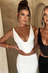 Corset Top Donna Avorio