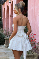 Abito da donna in stoffa blu floreale