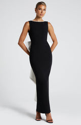 Abito Lana Midaxi Nero/Bianco