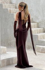 Vestito Maxi Liora in marrone prugna