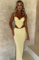 Corsetto alla moda in limone, elegante e femminile