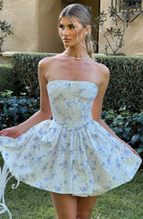 Abito Mini Maeve - Stampa Ditsy Blu, Elegante e Fresco