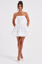 Abito Mini Maeve - Stampa Ditsy Blu, Elegante e Fresco