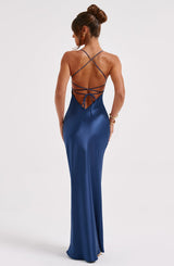 Abito Maxi Donna Blu Navy