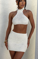 Top Margot Halter di Colore Avorio