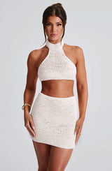 Top Margot Halter di Colore Avorio