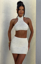 Top Margot Halter di Colore Avorio