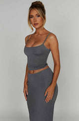 Top Marie Charcoal Donna