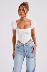 Corsetto Matilda Stampa Floreale Rosa