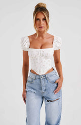 Corsetto Matilda Stampa Floreale Rosa