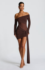 Mavra Mini Dress - Plum Brown