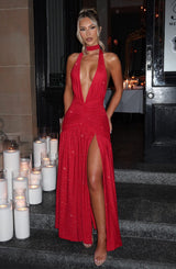 Abito Maxi Melania - Scintillio Rosso