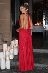 Abito Maxi Melania - Scintillio Rosso